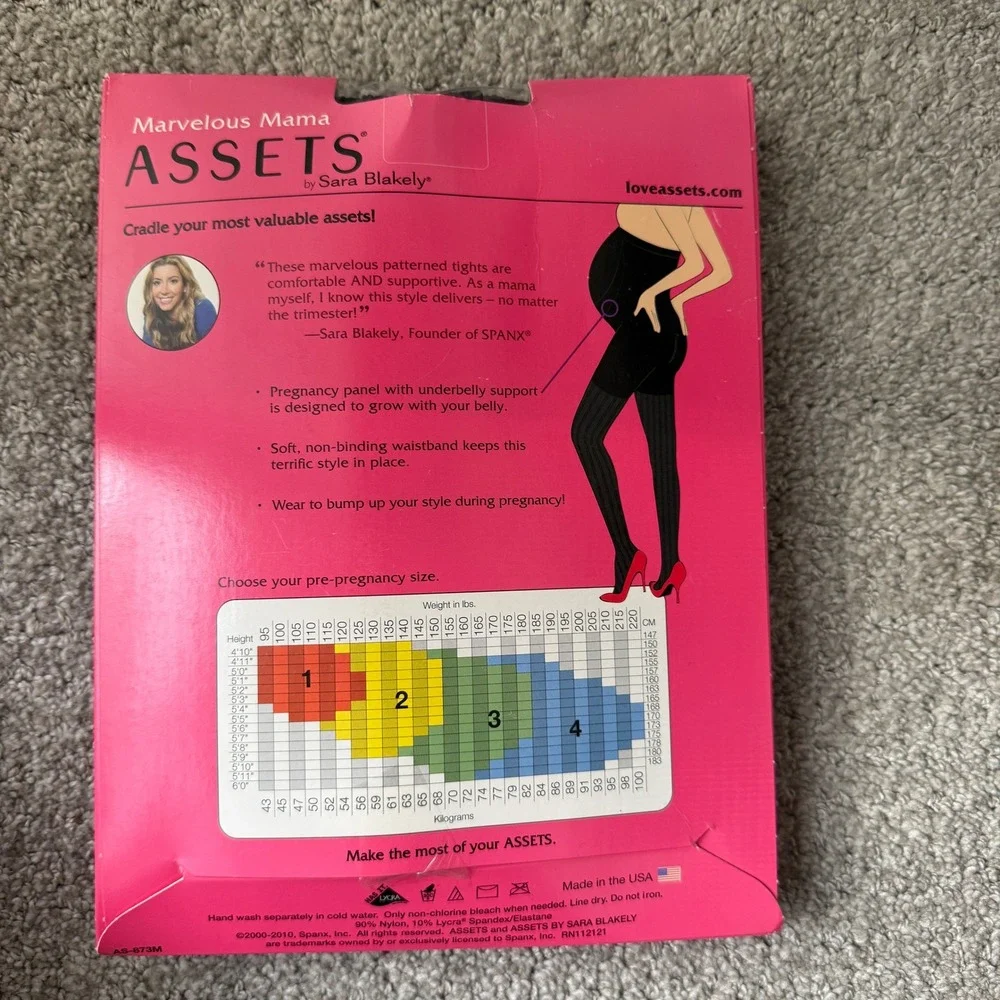 NWT‎ Spanx Marvelous Mama Assets Terrific Tights Maternity Opaque Stripe Black 4